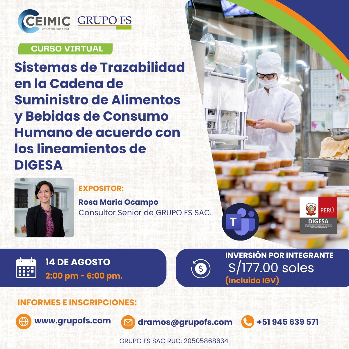 SISTEMAS DE TRAZABILIDAD EN LA CADENA DE SUMINISTRO DE ALIMENTOS Y BEBIDAS DE CONSUMO HUMANO DE ACUERDO CON LOS LINEAMIENTOS DE DIGESA